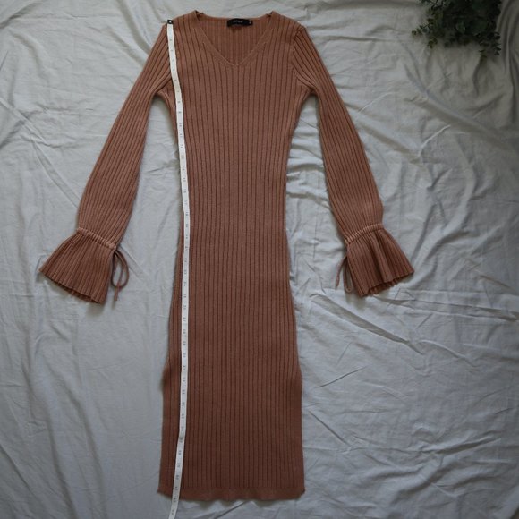 été BELLE Dusty Pink Midi Sweater Dress Medium - Picture 5 of 12